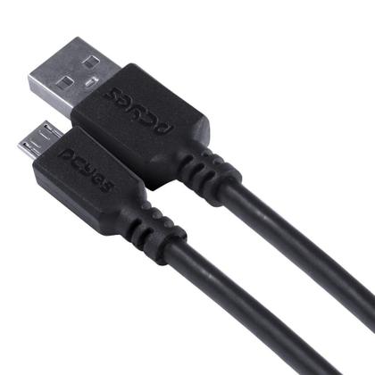 Imagem de Cabo para celular smartphone micro usb para usb a 2.0 2 metros preto - pmuap-2 - PCYES