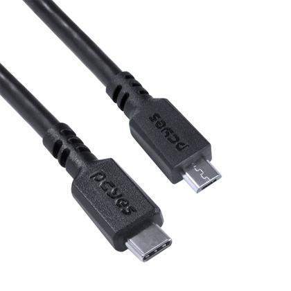 Imagem de Cabo para Celular Smartphones USB Tipo C para Micro USB 2.0 1 Metro Preto - PUCMP-1