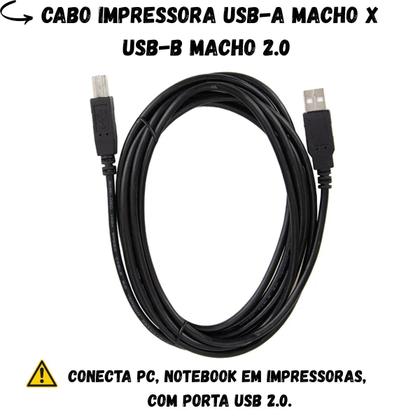 Imagem de Cabo Para Conectar Impressora No Notebook PC UBS-A Macho UBS-B Macho