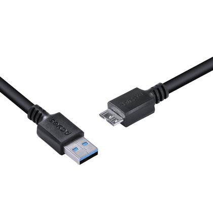 Imagem de Cabo para HD Externo USB a 3.0 Macho para Micro USB B 3.0 (10 Pinos) Macho 28AWG Puro Cobre 1 Metro
