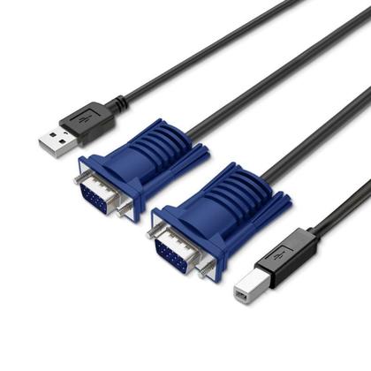 Imagem de Cabo para KVM Lotus, Vga + Usb 1.5Metros, Tipo A para B, 4Pin