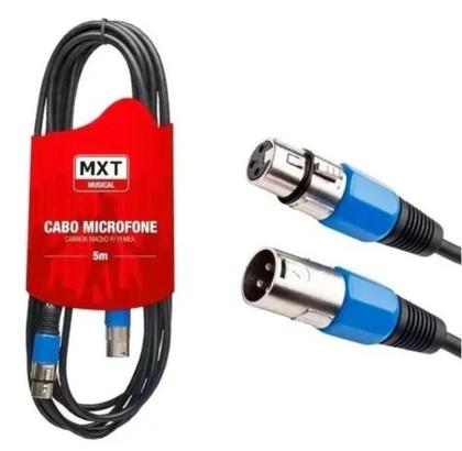 Imagem de Cabo para Microfone 5 Metros MXT  Balanceado XLR fêmea x XLR macho Dmx Xlr Canon 