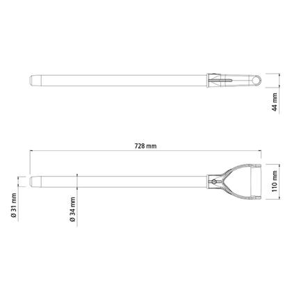 Imagem de Cabo para Pá em Madeira com Empunhadura 71cm Tramontina