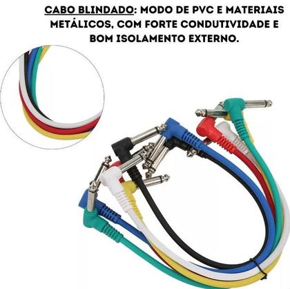 Imagem de Cabo Para Pedal De Efeitos Redução De Ruído Blindado 6 Peças