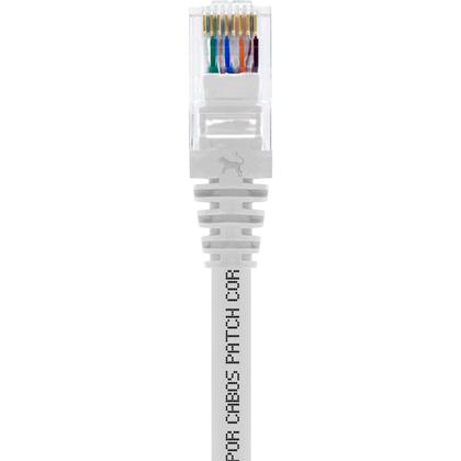 Imagem de Cabo Patch Cord Cat6 100% Cobre Branco 1 Metro Pacote c/ 25 unidades