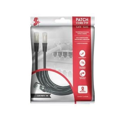 Imagem de Cabo patch cord cat6e ftp preto 2 metros