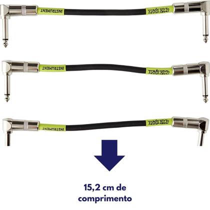 Imagem de Cabo pedal/pedal 6 (15,24 cm) plug l/l pct c/3 ernie ball