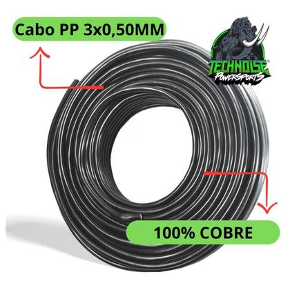 Imagem de Cabo Pp 3 Vias 0,50Mm 3X0,50Mm Flexível Rolo 10Mts 100%Cobre