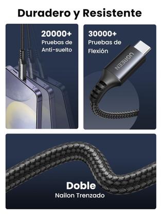 Imagem de Cabo rápido UGREEN USB C 60W ( 2 metros ) carregamento compatível MacBook-iPhone-16-15/Series-iPad