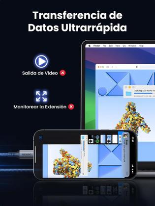 Imagem de Cabo rápido UGREEN USB C 60W ( 2 metros ) carregamento compatível MacBook-iPhone-16-15/Series-iPad