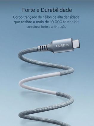 Imagem de Cabo Rápido Ugreen Usb Tipo C 100W 20V 5A Pd3.0 Flexível 2M,