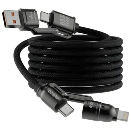 Imagem de Cabo Rápido Usb 4 em 1 Tipo- C E Lightning 1.2m Nylon BA-CBO-235