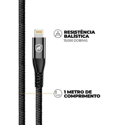 Imagem de Cabo Raptor - Lightning / Tipo C - Preto - 1M - Gshield