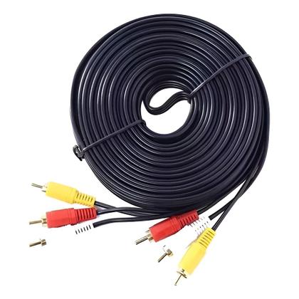 Imagem de Cabo Rca 10 Metros 3x3 Conexão De Áudio E Vídeo Estável