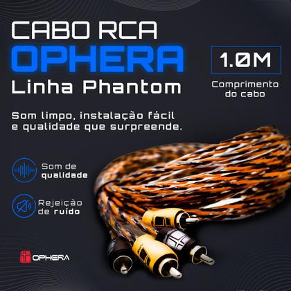Imagem de Cabo RCA 100% Cobre 1M Trançado Profissional Ophera Phantom