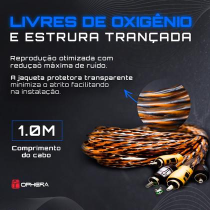 Imagem de Cabo RCA 100% Cobre 1M Trançado Profissional Ophera Phantom
