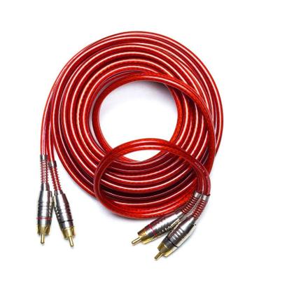 Imagem de Cabo rca blindado 5m dupla blindagem alto padrão vermelho