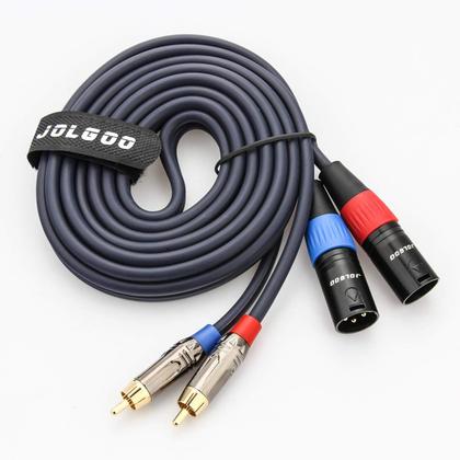 Imagem de Cabo RCA para XLR JOLGOO Dual RCA macho para Dual XLR macho 2m
