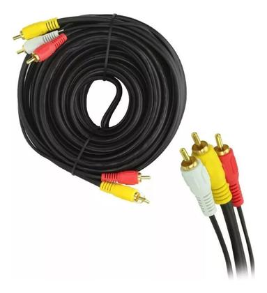 Imagem de Cabo Rca X Rca 15m 15 Metros Av 3+3 Áudio Vídeo Tv Dvd Net