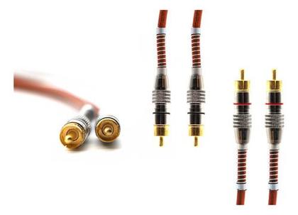 Imagem de Cabo Rca Y Dupla Blindagem Cobre Vermelho 5mm 2macho 1fêmea
