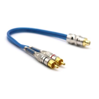 Imagem de Cabo RCA Y Prime Plug de Metal 5mm Azul 1F 2M Svart Tech One - PW-B-0748