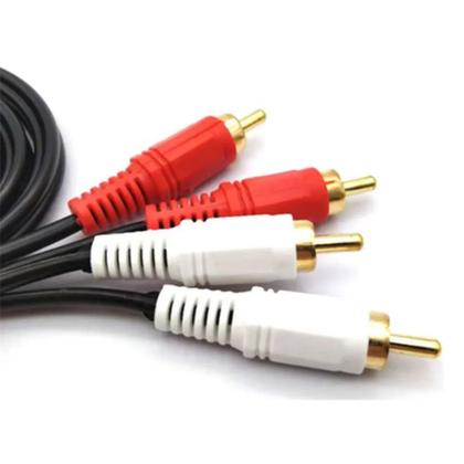 Imagem de Cabo reforçado rca 2+2 áudio estéreo e vídeo 1,5 m-rmj