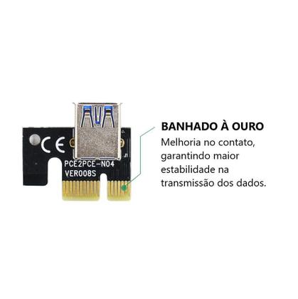 Imagem de Cabo Riser 009S Plus Mineração Bitcoin Pci-e 1x para 16x