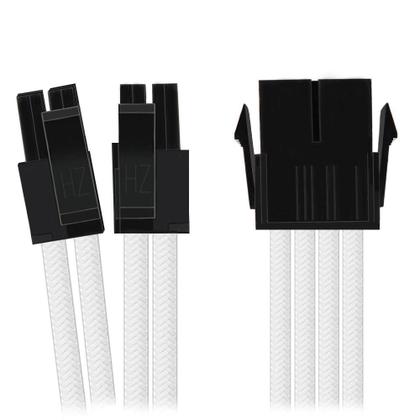 Imagem de Cabo sleeved branco extensor fonte para cpu 4+4 = 8 pinos