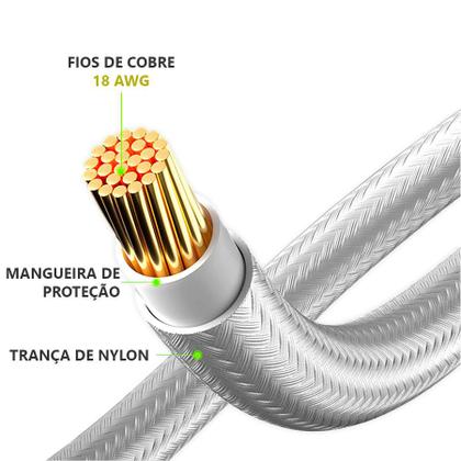 Imagem de Cabo sleeved branco extensor fonte para cpu 4+4 = 8 pinos