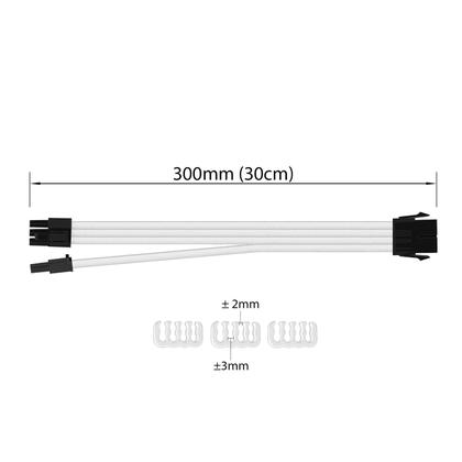 Imagem de Cabo sleeved branco extensor fonte para gpu 6+2 = 8 pinos