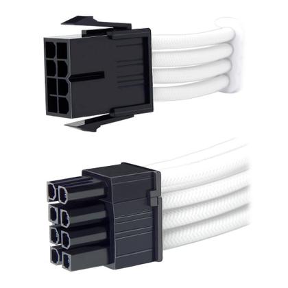Imagem de Cabo sleeved branco extensor fonte para gpu 6+2 = 8 pinos