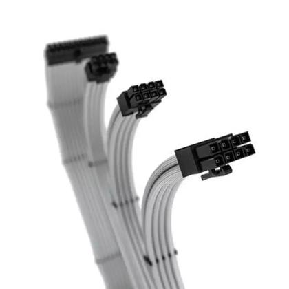 Imagem de Cabo sleeved gamer rise mode preto e branco - rm-sl-bw