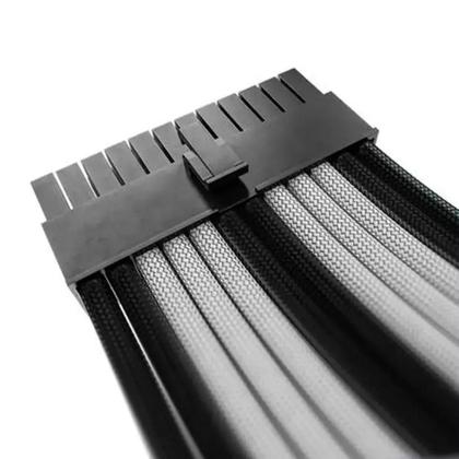 Imagem de Cabo sleeved gamer rise mode preto e branco - rm-sl-bw