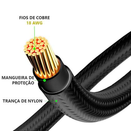 Imagem de Cabo sleeved preto extensor fonte para cpu 4+4 = 8 pinos