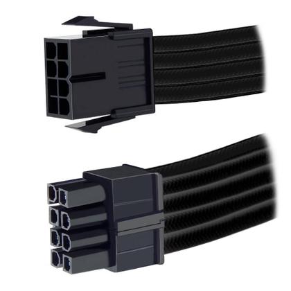 Imagem de Cabo sleeved preto extensor fonte para cpu 4+4 = 8 pinos