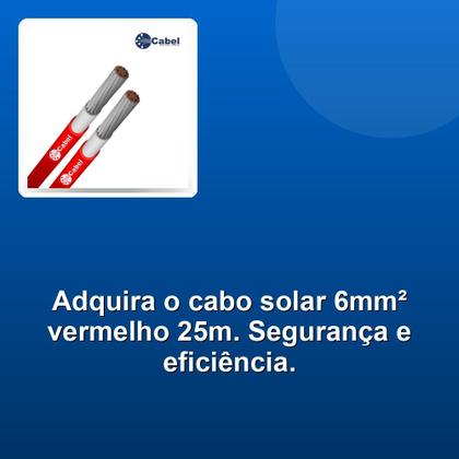 Imagem de Cabo Solar Cabel 6MM2 Vermelho 25M