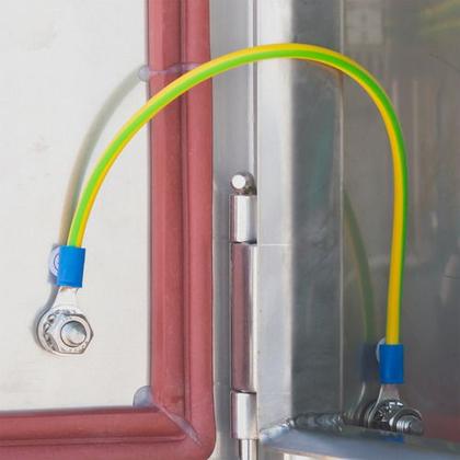 Imagem de Cabo Solar De 4mm2 E 20cm Jumper De Aterramento - 12 Peças