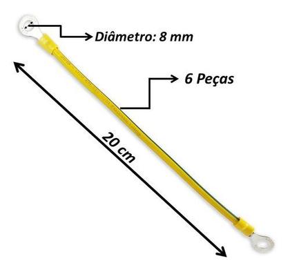 Imagem de Cabo Solar De 4mm² E 20cm Jumper De Aterramento - 6 Peças