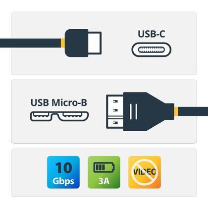 Imagem de Cabo StarTech USB 3.1 tipo C para Micro-B de 1 m