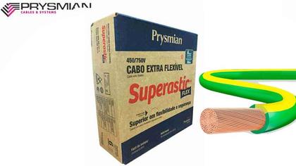 Imagem de Cabo Superastic Flexível 2.5mm² rolos c/100m amarelo/verde 450v/750v - Prysmian