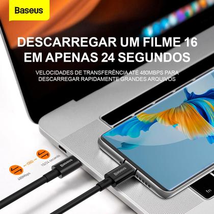 Imagem de Cabo Tipo C para Tipo C de 1 metro Baseus Superior Series 100W  Preto