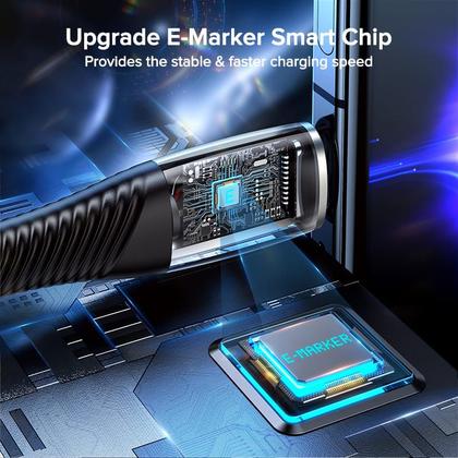 Imagem de Cabo Tipo-c Para Typo-c Qoovi Turbo Qc 3.0 Carga Rápida 100w