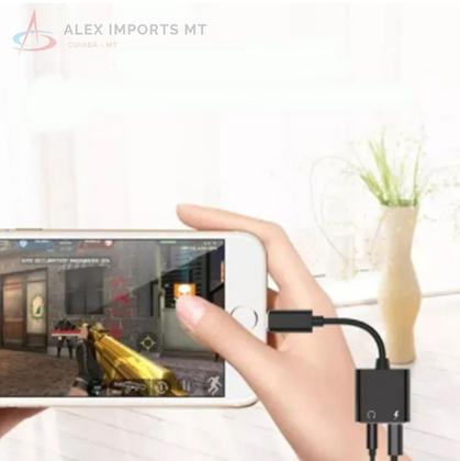 Imagem de Cabo Tipo C Saída Dupla Carregador Fone P2 Bom e Pratico