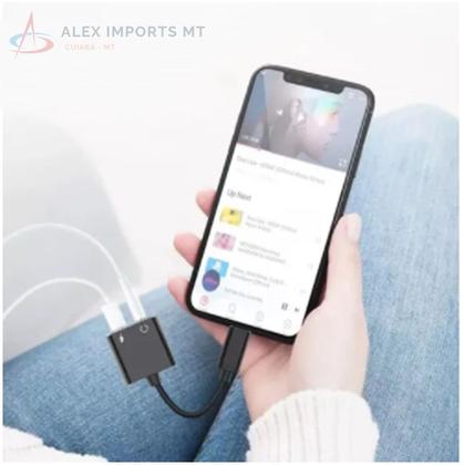 Imagem de Cabo Tipo C Saída Dupla Carregador Fone P2 Bom e Pratico