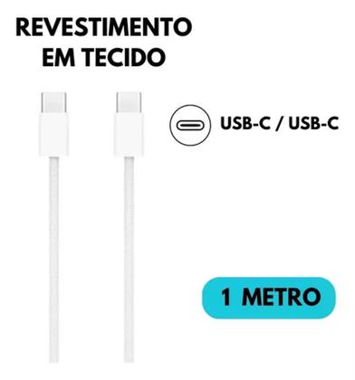 Imagem de Cabo Tipo C Turbo Conector Usb-c 1m Compatível iPhone 15/15 plus/15pro/15promax Reforçado nylon
