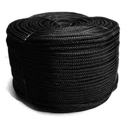 Imagem de Cabo Trançado Monofilamento 6mm Preta Pesca Corda 100 Metros