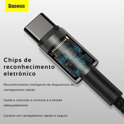 Imagem de Cabo Turbo 100w Baseus USB-C + USB-C Tungsten Gold 2 metros