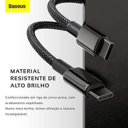 Imagem de Cabo Turbo 100w Baseus USB-C + USB-C Tungsten Gold 2 metros