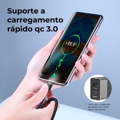 Imagem de Cabo Turbo Duplo Tipo- C Baseus Cafule 60w 20v 3a 2m Cor Preto