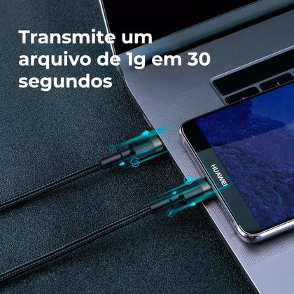 Imagem de Cabo Turbo Duplo Tipo- C Baseus Cafule 60w 20v 3a 2m Cor Preto
